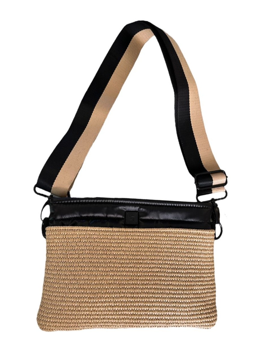 Accessories Think Royln | Think Royln Yacht Bum Bag 2.0, Dune Raffia/Pearl Black