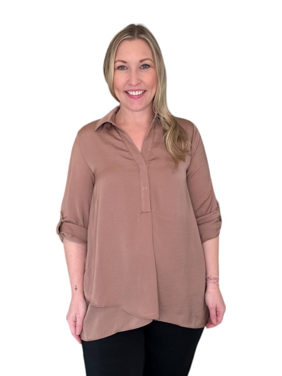 Clothing RENUAR | Renuar Airflow Blouse, Walnut