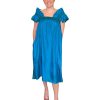 Clothing Inclan | Inclan Knoll Dress, Opal Teal