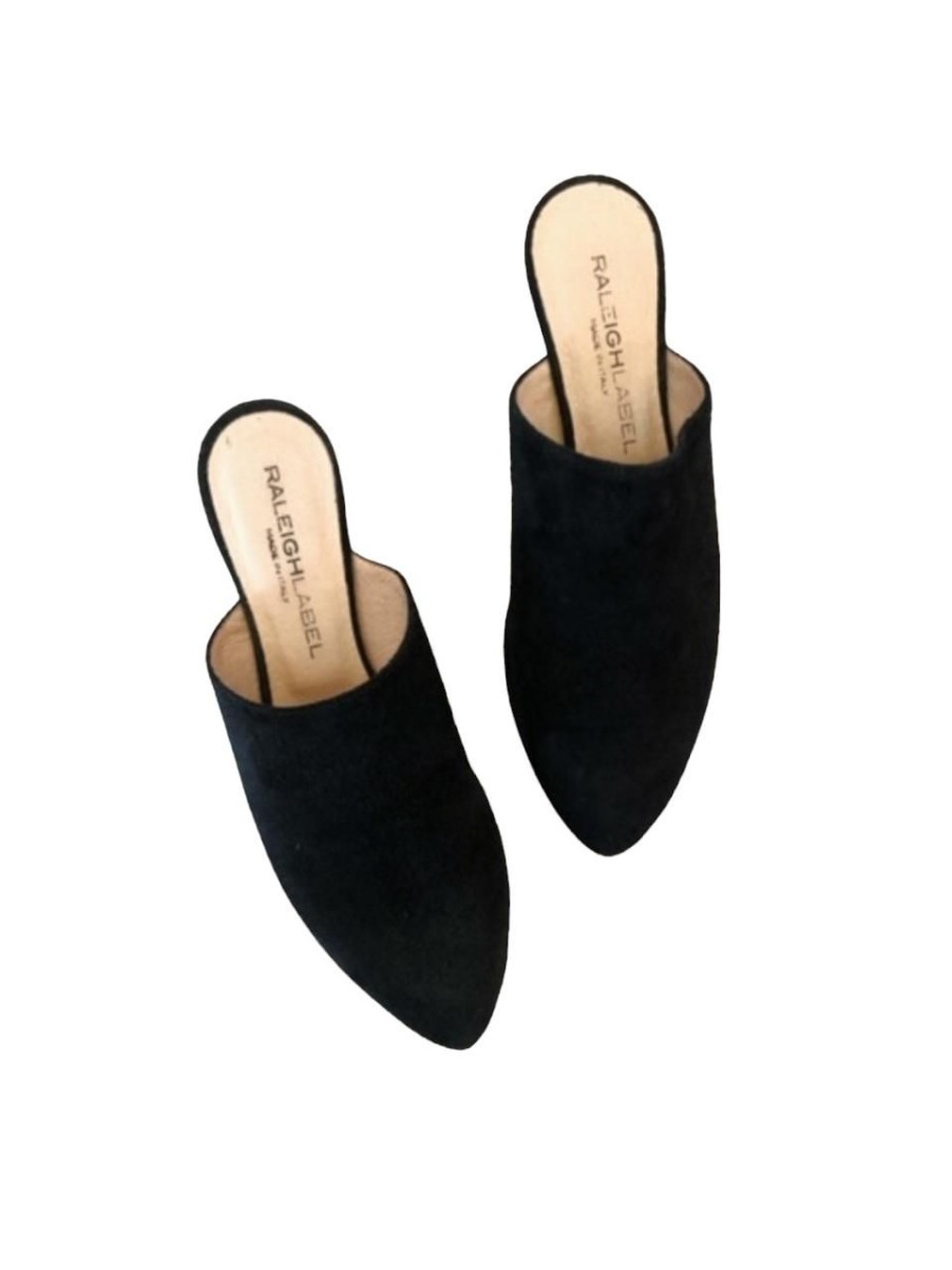 Shoes Raleigh Label | Raleigh Label Baboosh, Suede Black