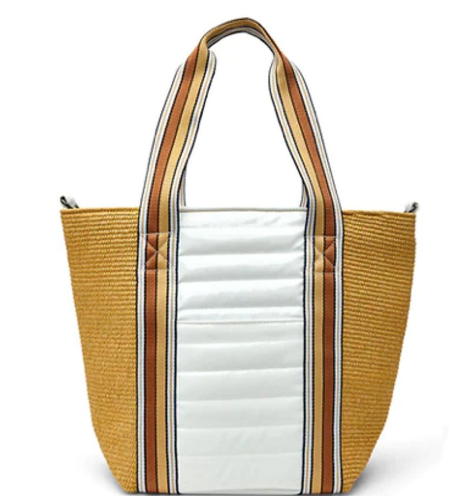 Accessories Think Royln | Think Royln Sunset Tote, Dune Raffia/White Patent