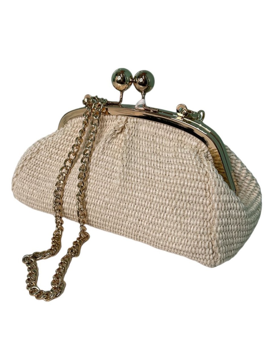 Accessories German Fuentes | German Fuentes Raffia Bag, Ivory