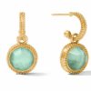 Jewelry JULIE VOS | Julie Vos Fleur­ De­ Lis Hoop & Charm Earring, Iridescent Aquamarine Blue