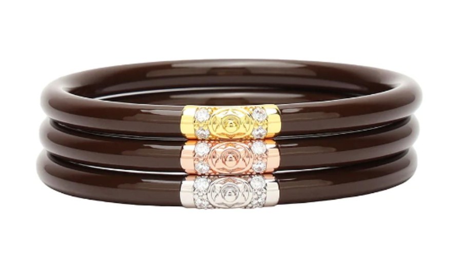 Jewelry BuDhaGirl | Budhagirl Medium Three Kings All Weather Bangles, Chocolate