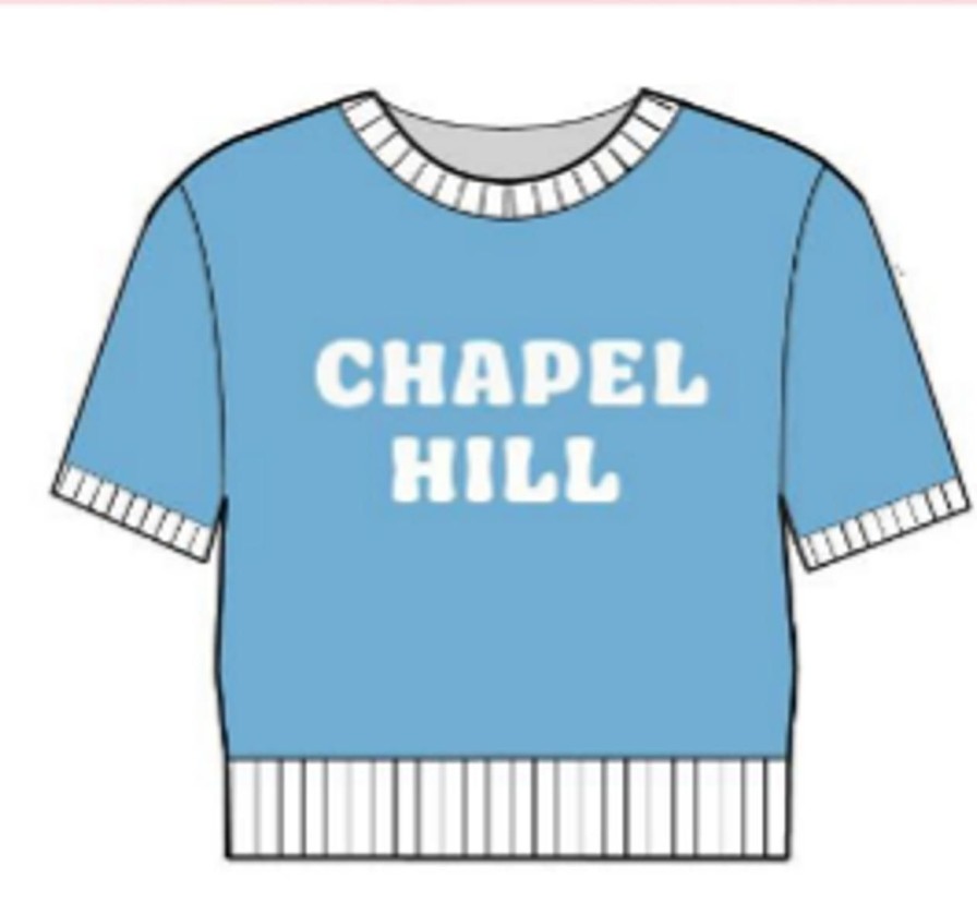 Clothing Ellsworth & Ivey | Ellsworth & Ivey Chapel Hill Short Sleeve Sweater, Powder Blue