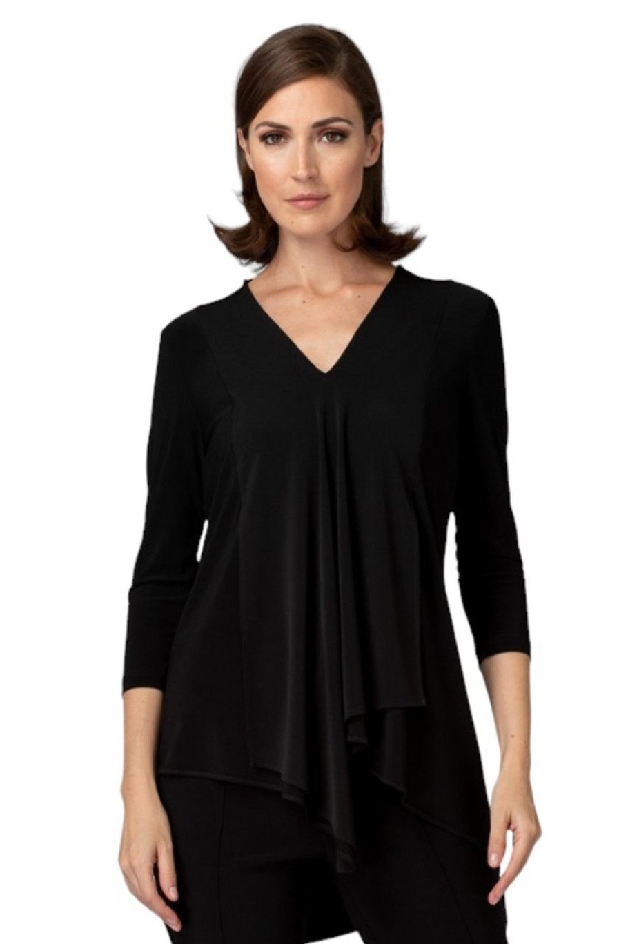 Clothing Joseph Ribkoff | Jospeh Ribkoff 3/4 Sleeve Asymmetric Tunic, Black