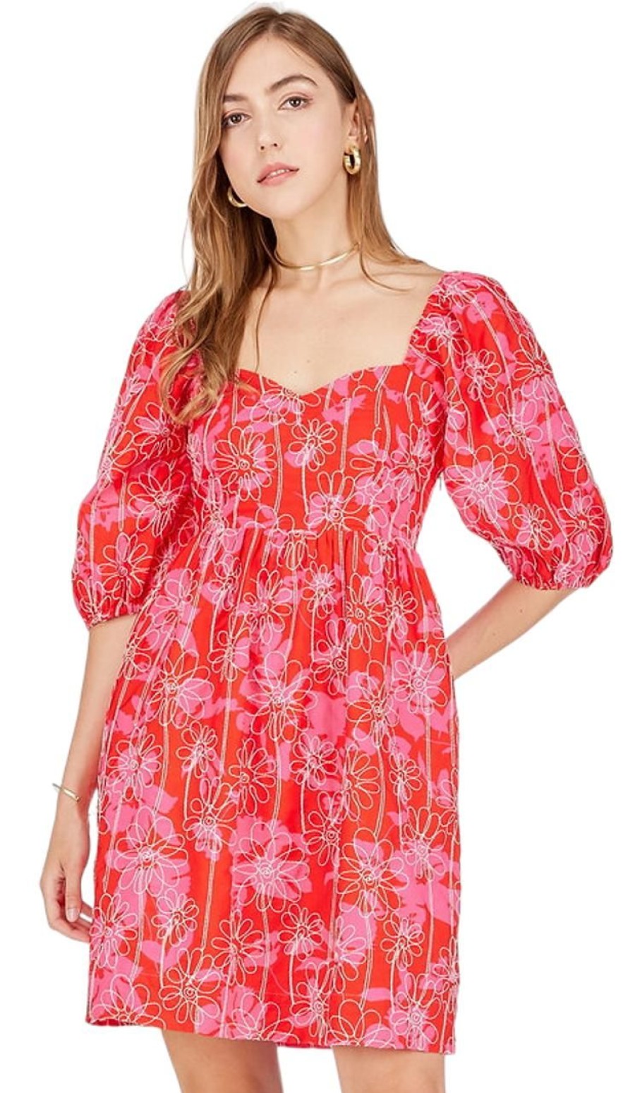 Clothing JOY JOY | Joy Joy Dress, Red Embroidery