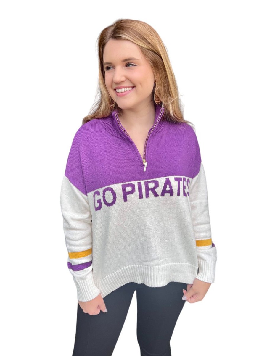 Clothing Ellsworth & Ivey | Ellsworth & Ivey East Carolina Crop 1/4 Zip