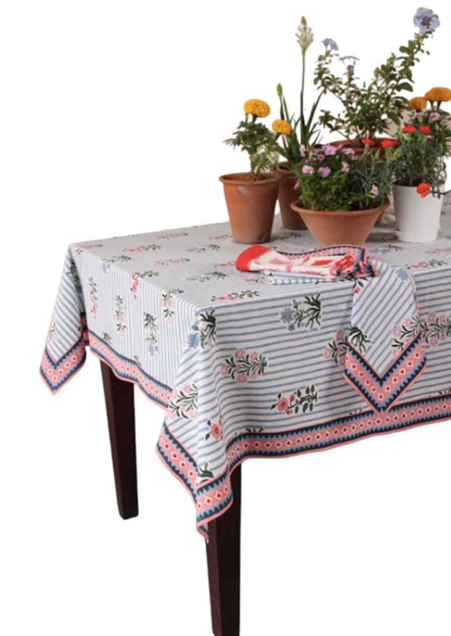 Home & Gifts Daydress | Daydress Tablecloth, Blue Jodhpur Stripe