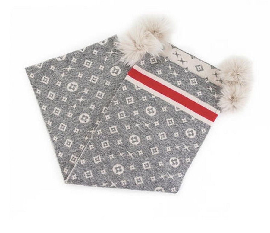 Accessories MITCHIES MATCHINGS | Mitchie'S Monogram Knit Scarf, Grey