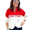 Clothing Ellsworth & Ivey | Ellsworth & Ivey Wolf Pack Crop 1/4 Zip, Ivory Red