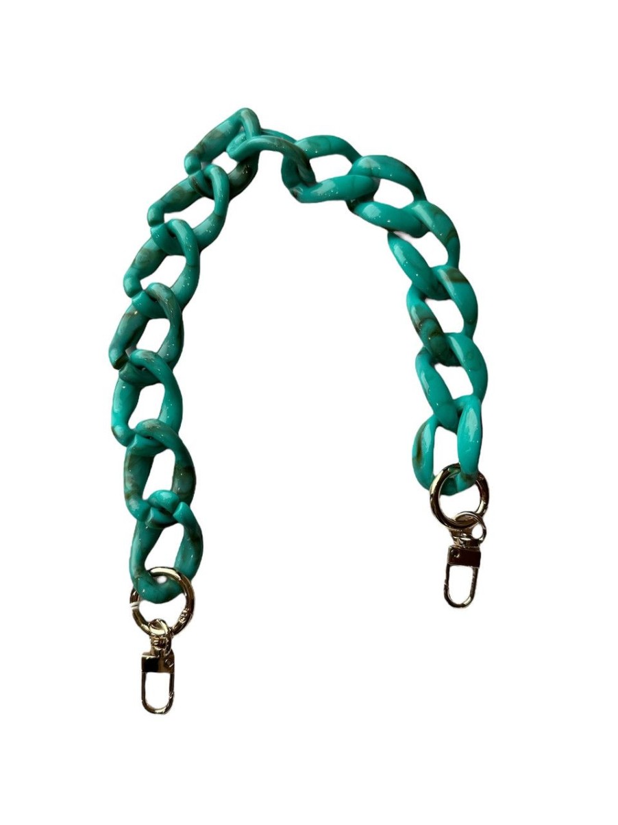 Accessories German Fuentes | German Fuentes Acrylic Chain Bag Strap, Short Turquoise