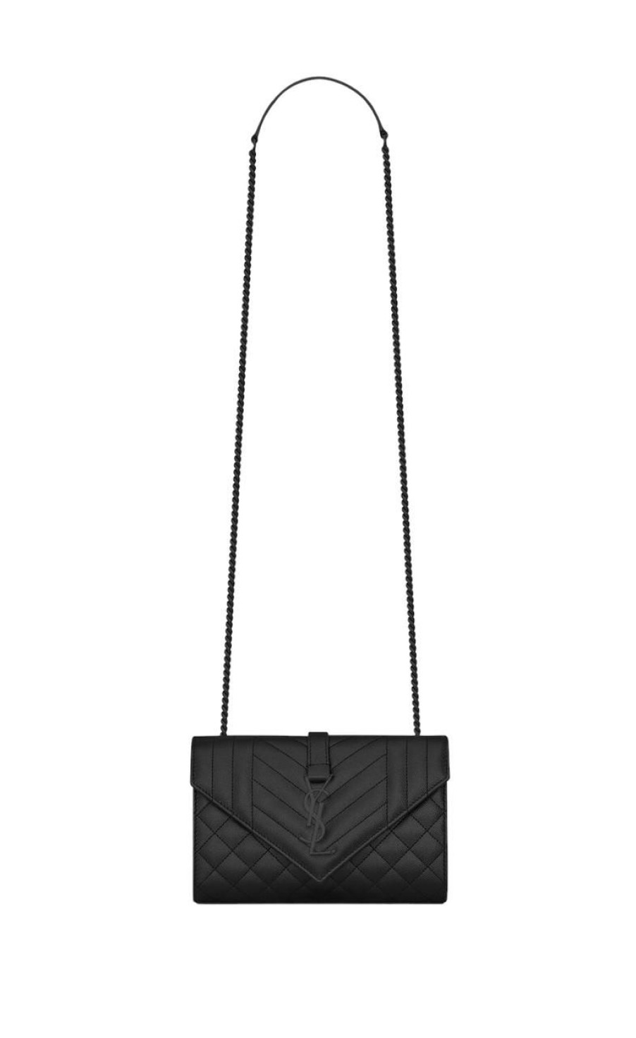 Accessories Vintage Bags | Ysl Black Small Envelope Shoulder Bag