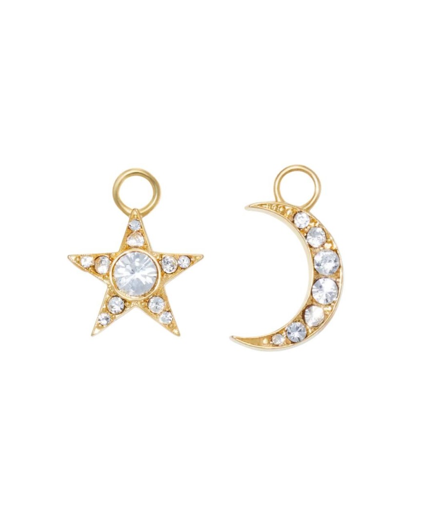 Jewelry LOREN HOPE | Loren Hope Moon And Star Huggie Charm, Gold