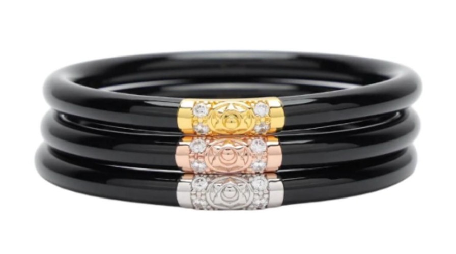 Jewelry BuDhaGirl | Budhagirl Medium Three Kings All Weather Bangles, Black