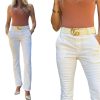 Clothing Bevy Flog | Nansi White Snake Pant