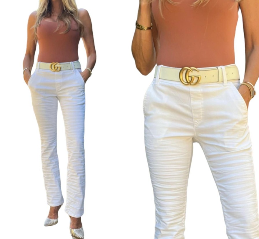 Clothing Bevy Flog | Nansi White Snake Pant