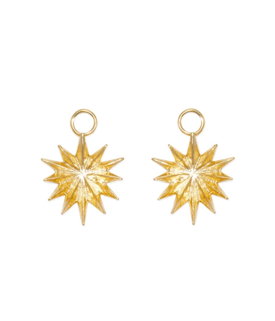 Jewelry LOREN HOPE | Loren Hope Gold Starburst Huggie Charms