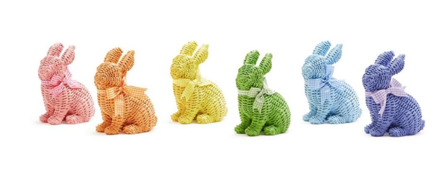 Home & Gifts TWO'S COMPANY | Two'S Company Basket Weave Colorful Bunny