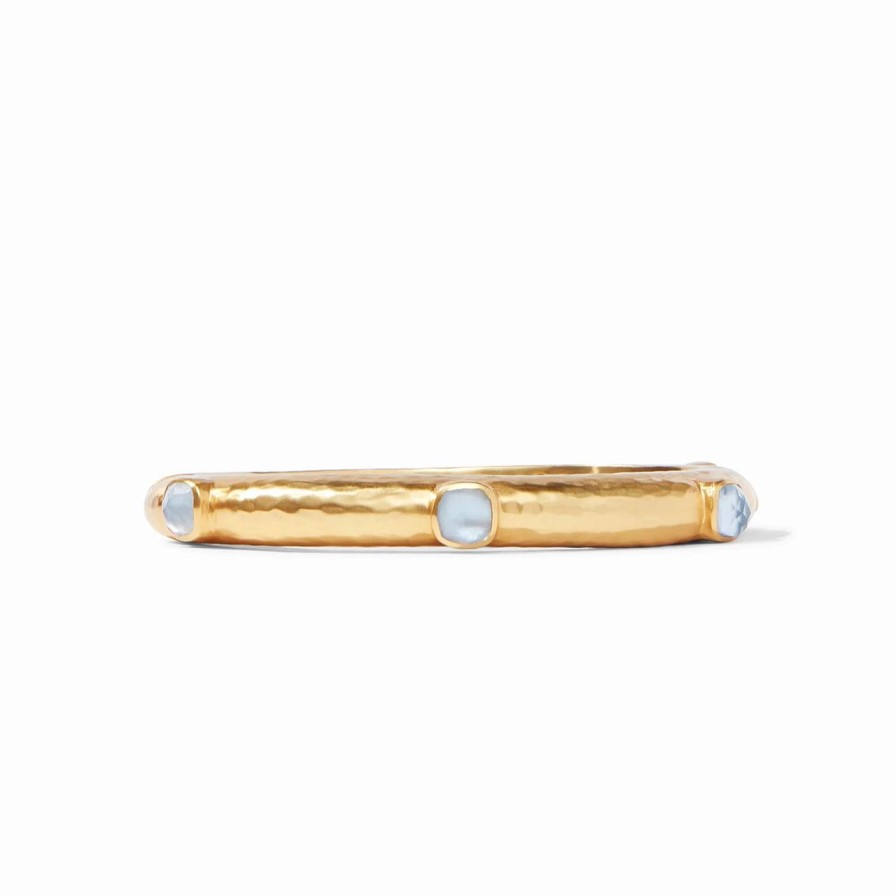 Jewelry JULIE VOS | Bg185Gica-S Catalina Hinge Bangle Gold Iridescent Chalcedony