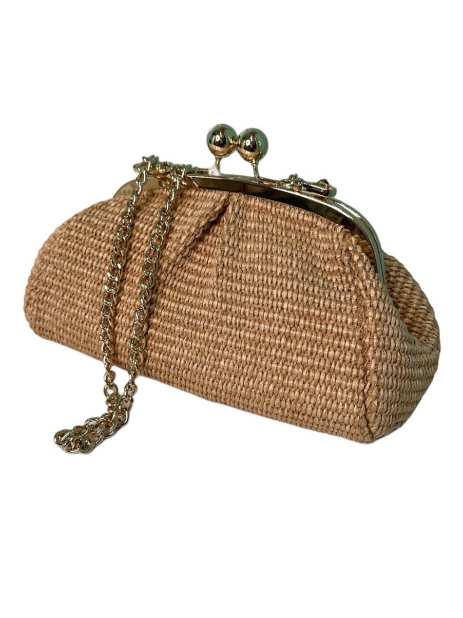 Accessories German Fuentes | German Fuentes Raffia Bag, Taupe