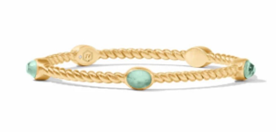 Jewelry JULIE VOS | Julie Vos Nassau Stone Bangle, Iridescent Aquamarine Blue Small