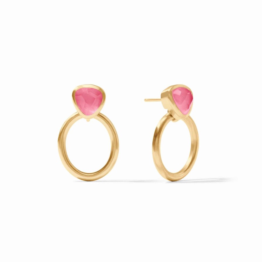 Jewelry JULIE VOS | Julie Vos Aquitaine Demi Doorknocker Earring, Iridescent Peony Pink