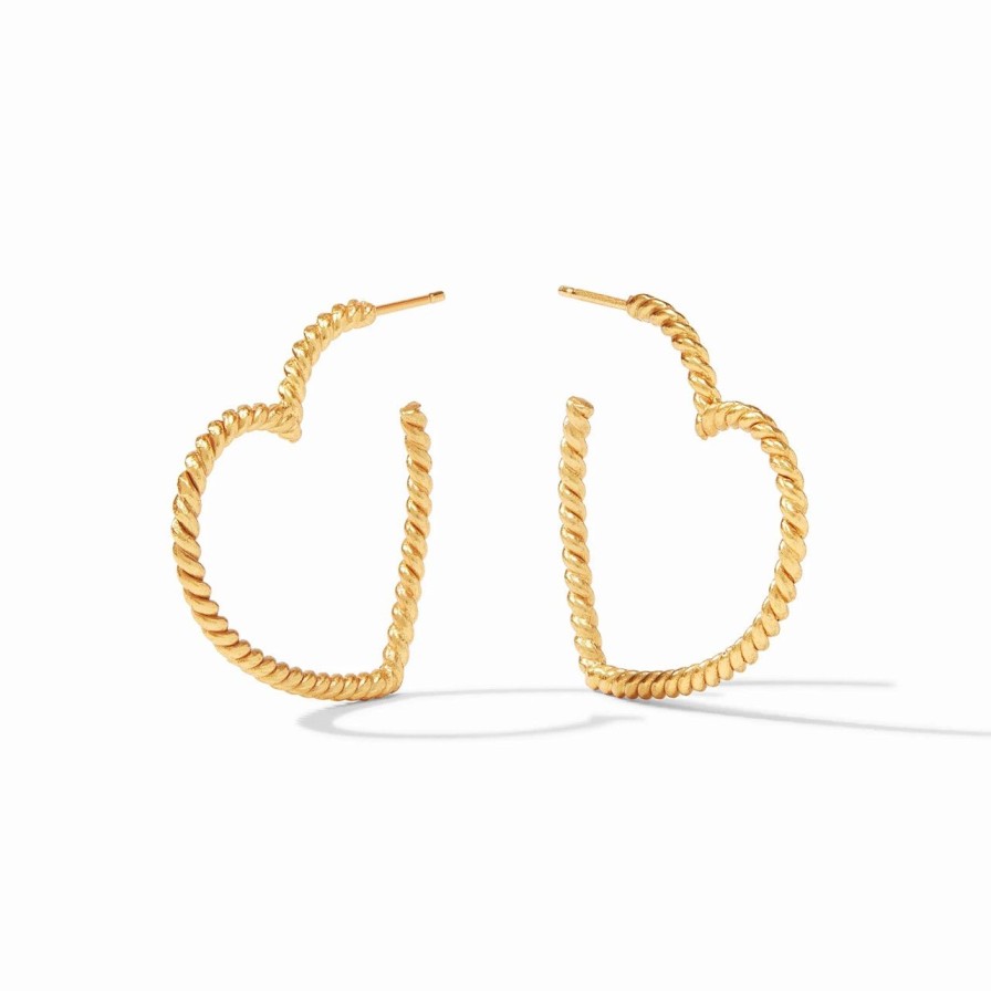 Jewelry JULIE VOS | Julie Vos Esme Heart Hoop, Gold Medium