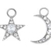 Jewelry LOREN HOPE | Loren Hope Moon And Star Huggie Charm, Silver