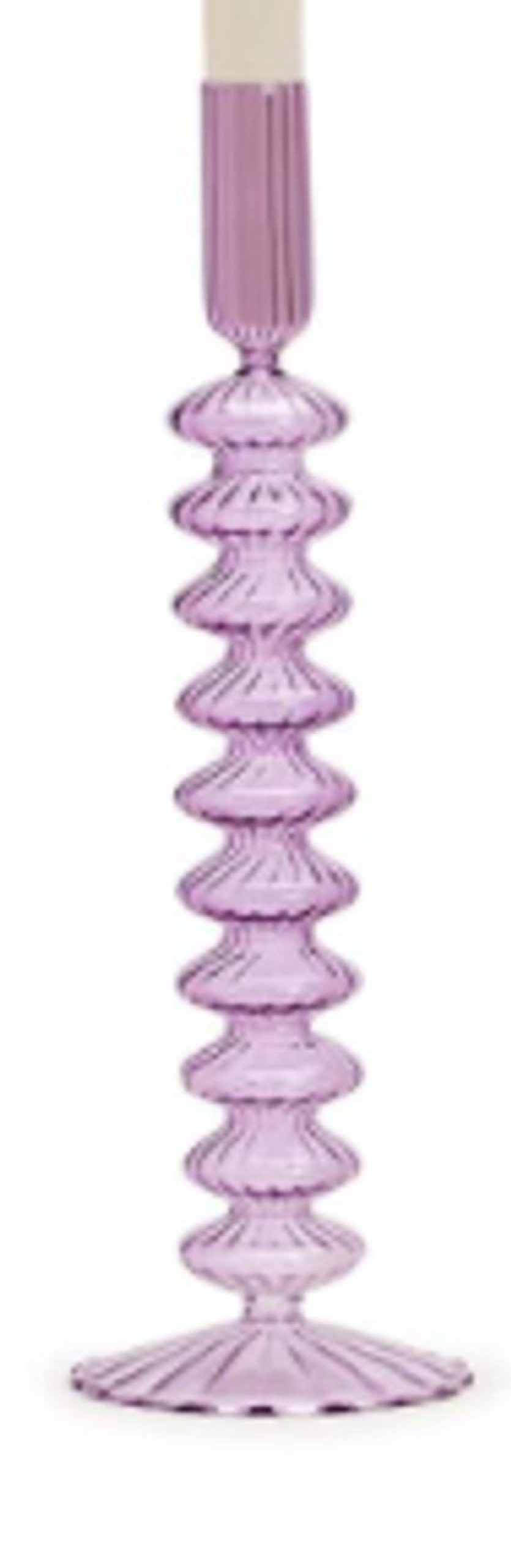 Home & Gifts TWO'S COMPANY | Two'S Company Hand Blown Glass Candleholder, Purple