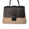 Accessories German Fuentes | German Fuentes Raffia Top Handle Bag, Black