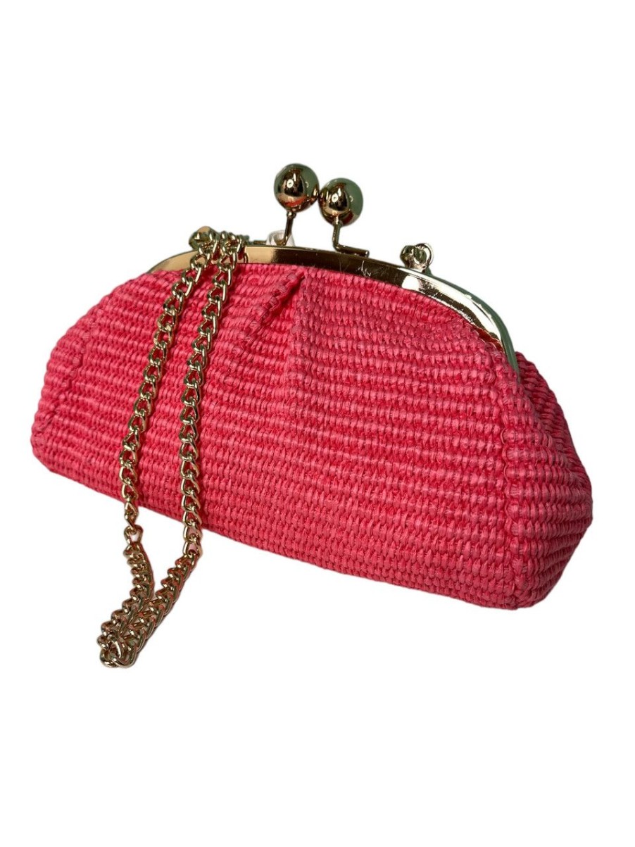 Accessories German Fuentes | German Fuentes Raffia Bag, Coral