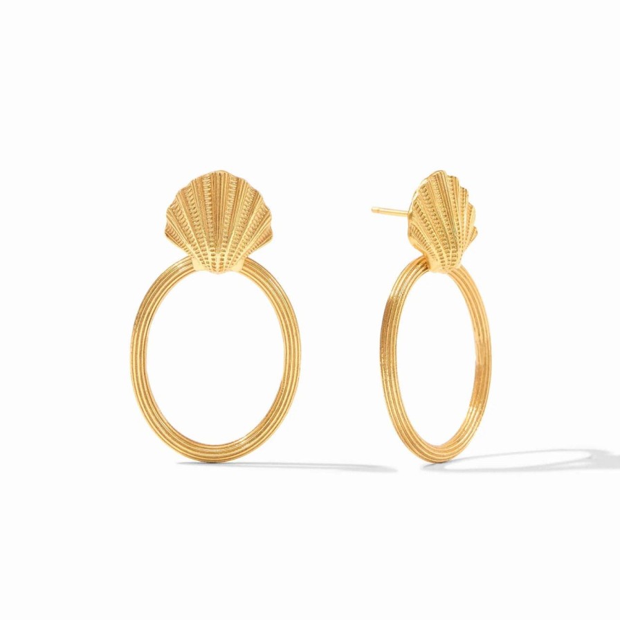 Jewelry JULIE VOS | Julie Vos Sanibel Shell Doorknocker Earring, Gold