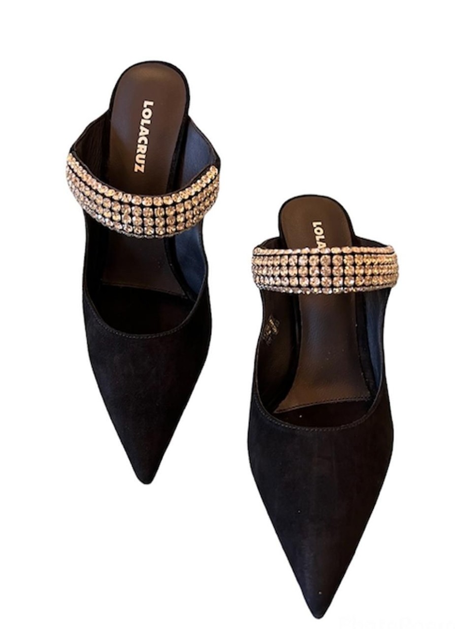 Shoes LOLA CRUZ/BIBI LOU | 324Z30Bk Black Embellished Mule