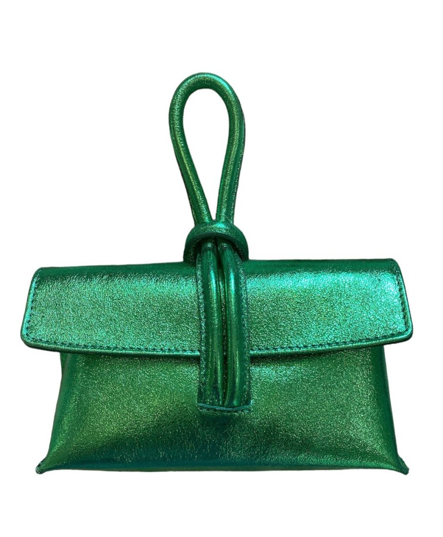 Accessories Solo Perche | Solo Perche Este Bag, Metallic Green