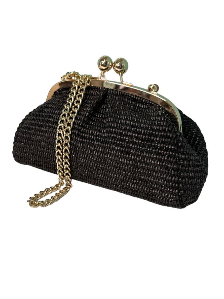 Accessories German Fuentes | German Fuentes Raffia Bag, Black