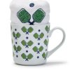 Home & Gifts TWO'S COMPANY | Two'S Company Pickleball Mug W/ Embroidered Towel, Green