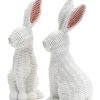 Home & Gifts TWO'S COMPANY | Two'S Company Basket Weave Bunny Set Of 2, White