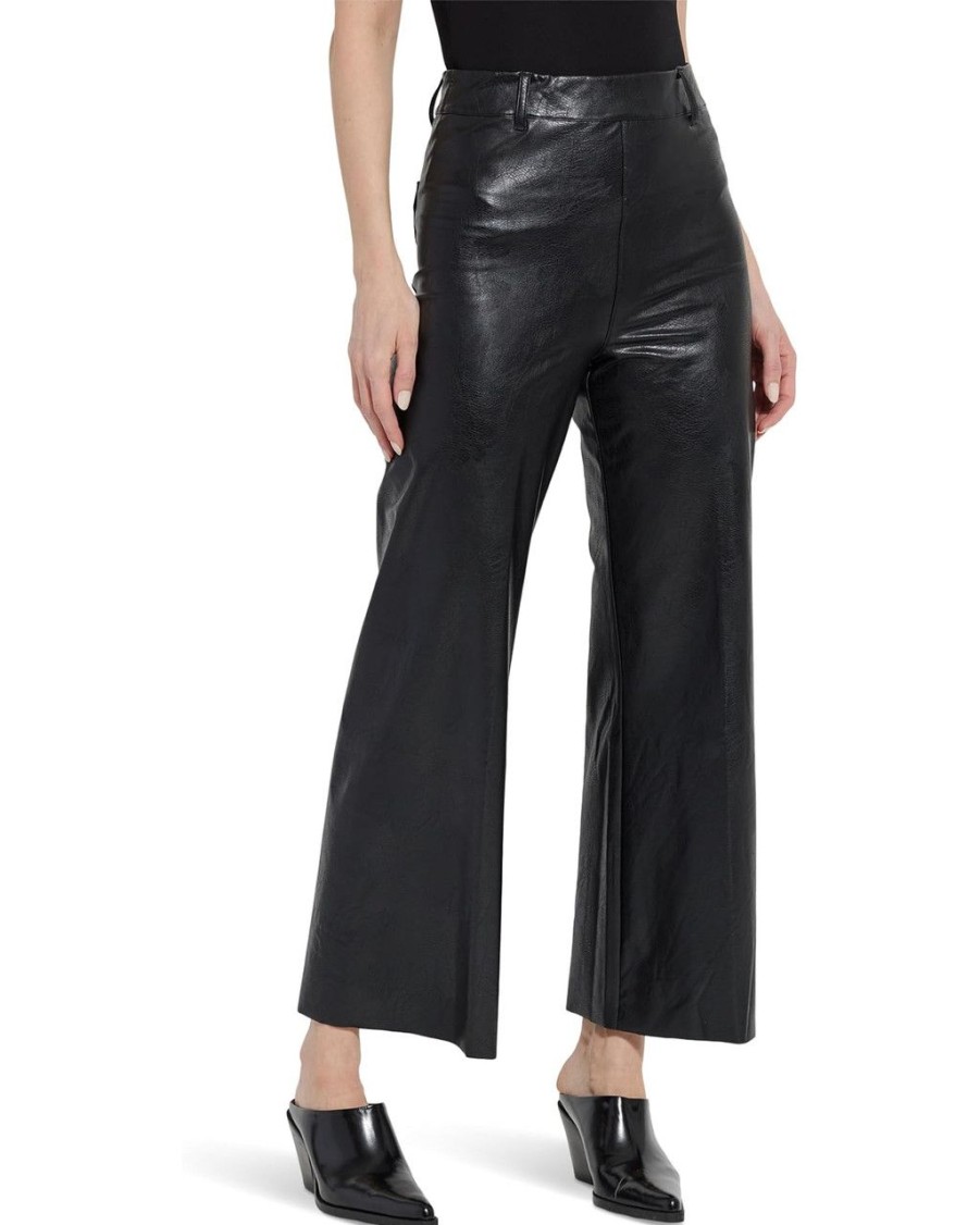 Clothing LYSSE | Lysse Hi Waist Vegan Leather Wide Leg, Kohl Black