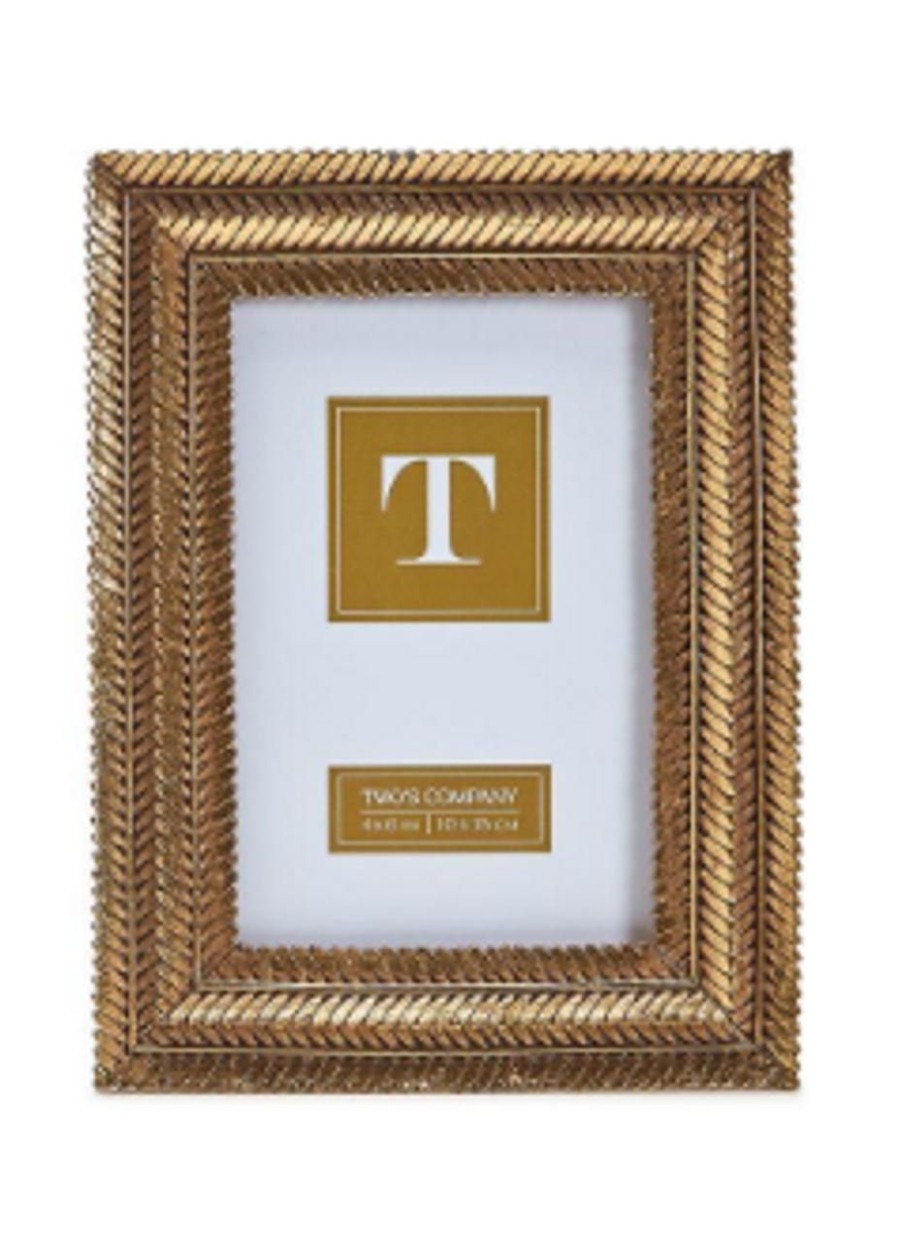 Home & Gifts TWO'S COMPANY | Two'S Company Gold Fern Frame, 4X6