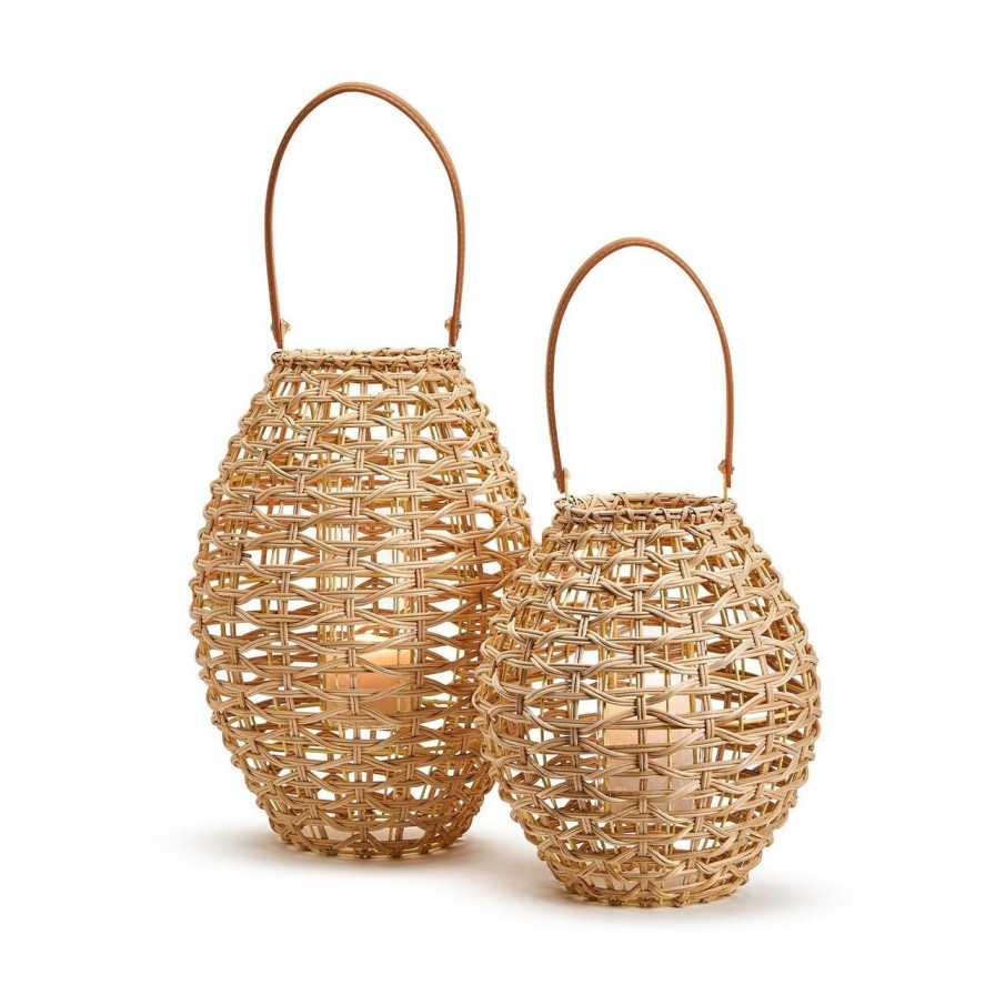 Home & Gifts TWO'S COMPANY | 53705 Large Oval Rattan Lantern