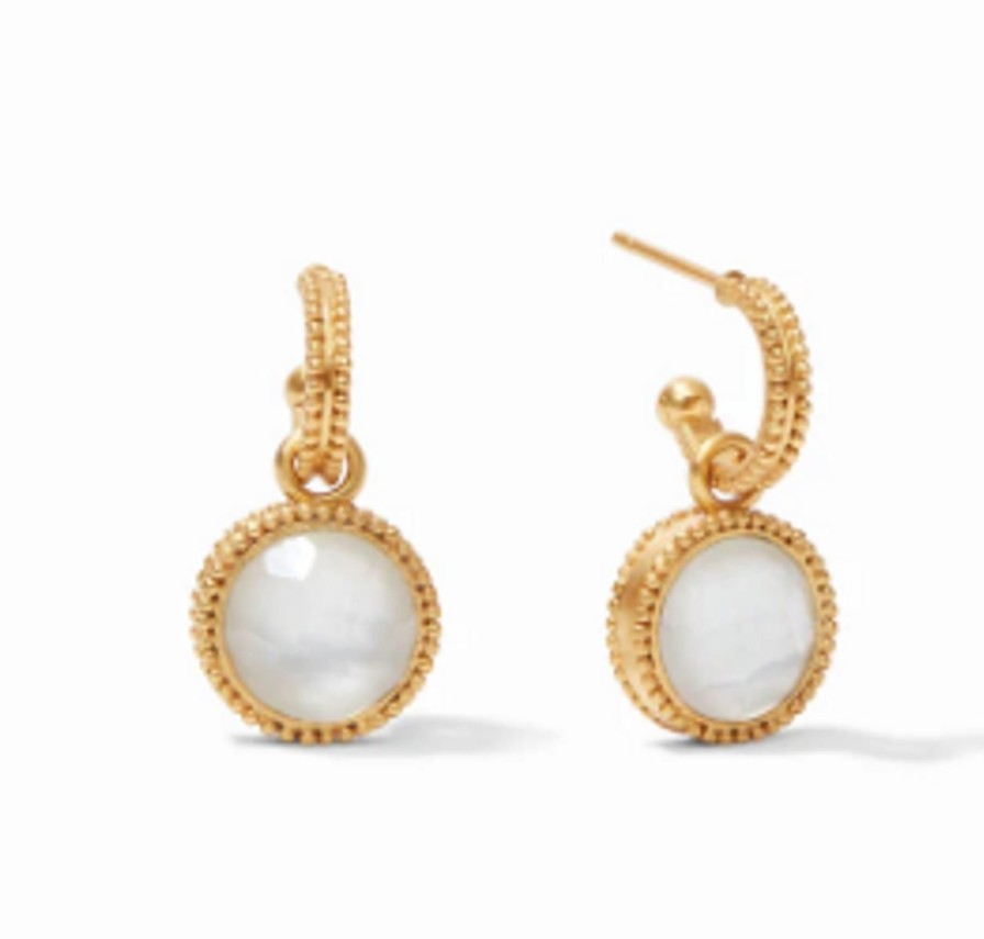 Jewelry JULIE VOS | Julie Vos Fleur­ De­ Lis Hoop & Charm Earring, Iridescent Clear Crystal