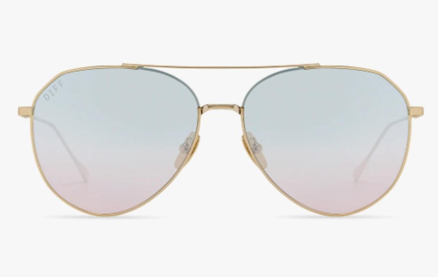 Accessories DIFF EYEWEAR | Dash Gold Blue To Lavender Flash Sunglasses