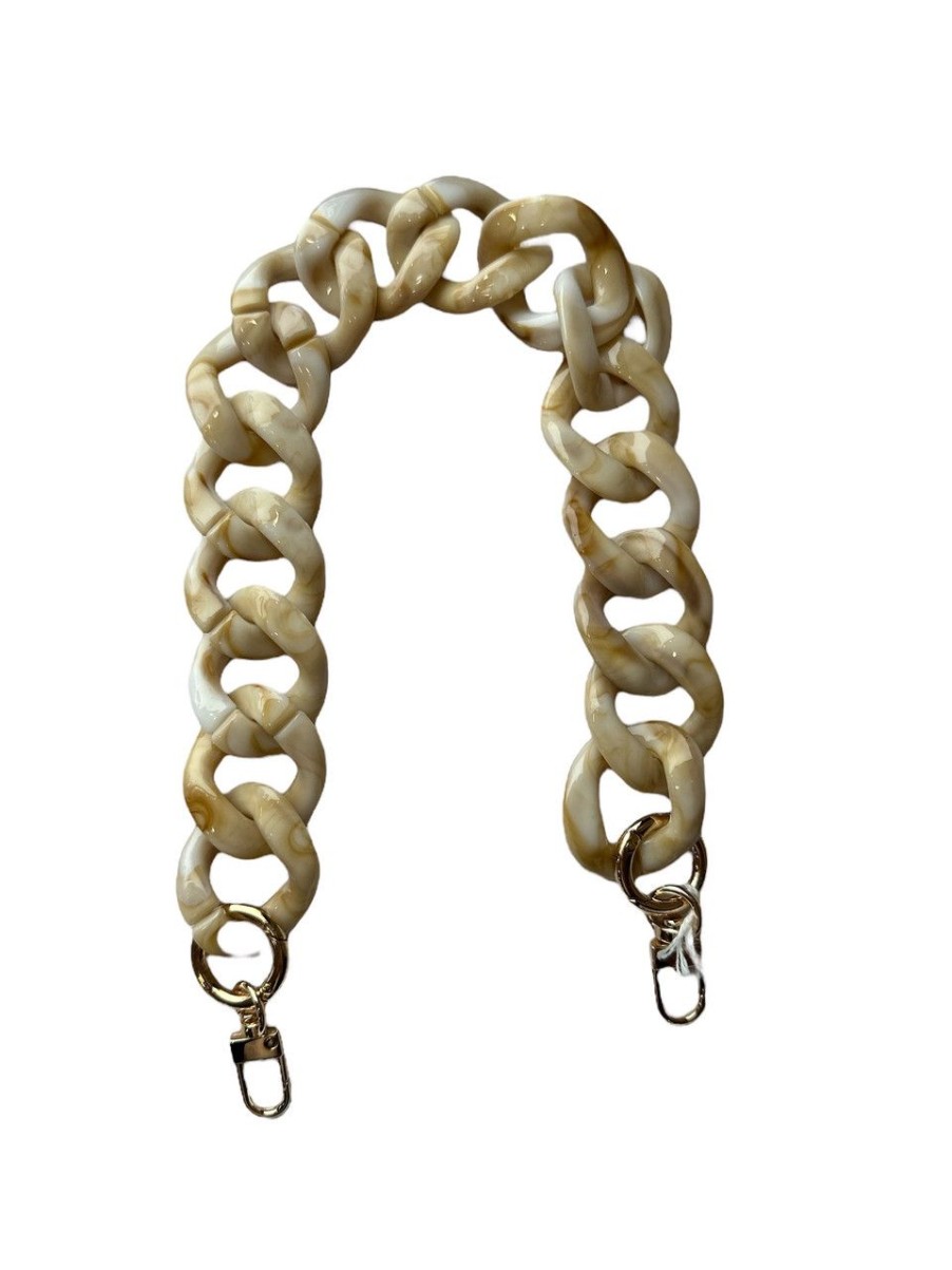 Accessories German Fuentes | German Fuentes Acrylic Chain Strap, Short Beige