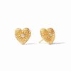 Jewelry JULIE VOS | Er792Gcz00 Esme Heart Stud Gold Cz