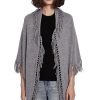 Clothing MINNIE ROSE | Minnie Rose Cashmere Fringe Shawl, Grey Shadow