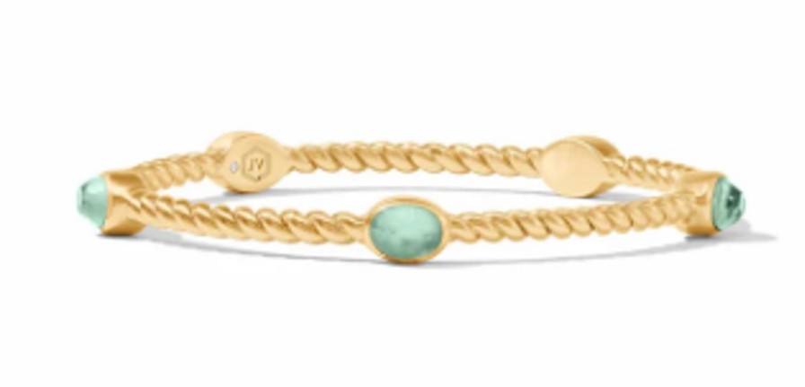 Jewelry JULIE VOS | Julie Vos Nassau Stone Bangle, Iridescent Aquamarine Blue Medium