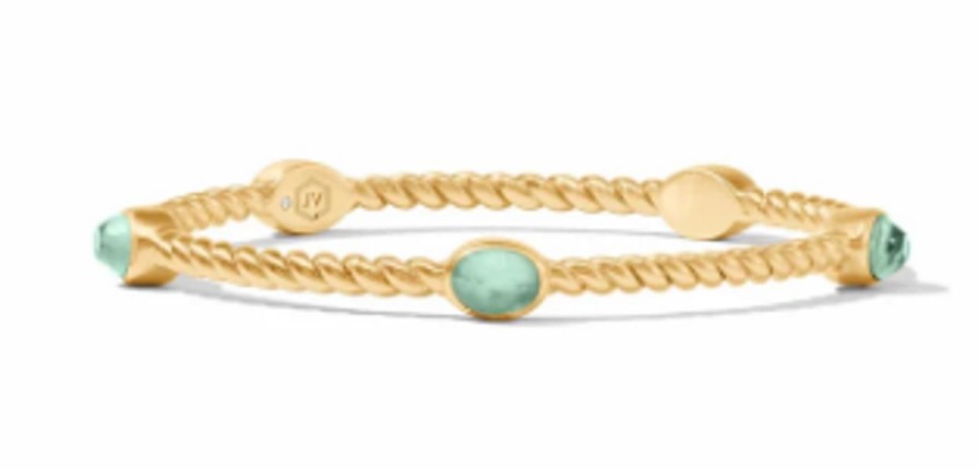 Jewelry JULIE VOS | Julie Vos Nassau Stone Bangle, Iridescent Aquamarine Blue Large