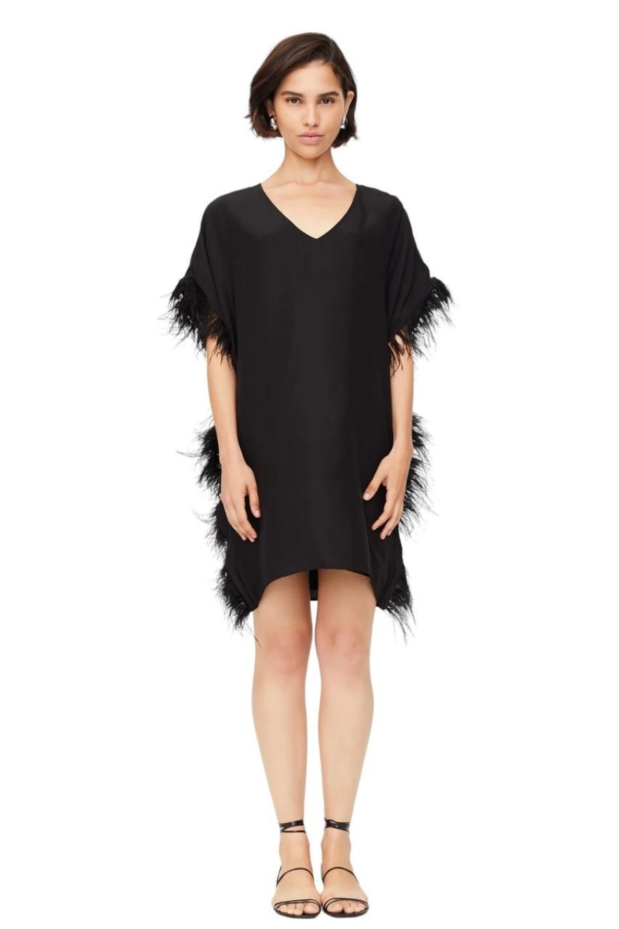 Clothing MARIE OLIVER | Marie Oliver Maura Feather Dress, Black