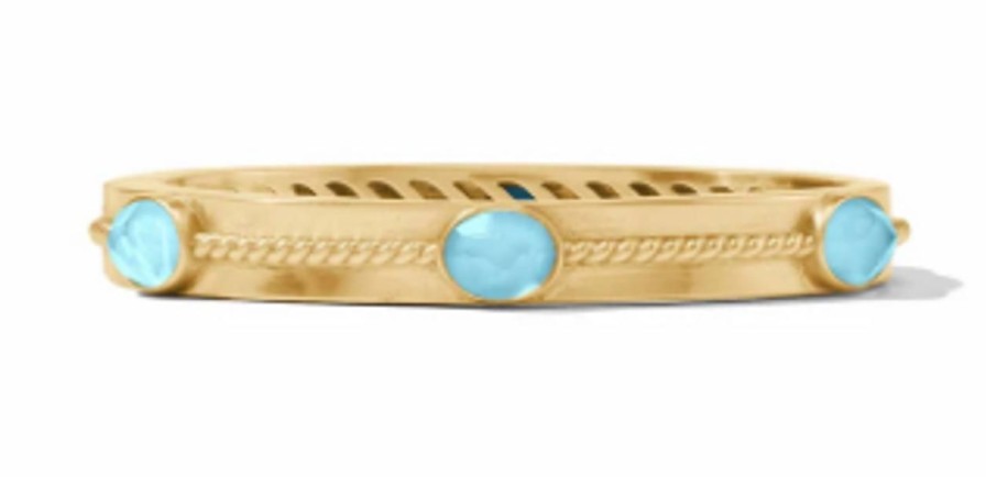 Jewelry JULIE VOS | Julie Vos Nassau Stone Hinge Bangle, Iridescent Capri Blue